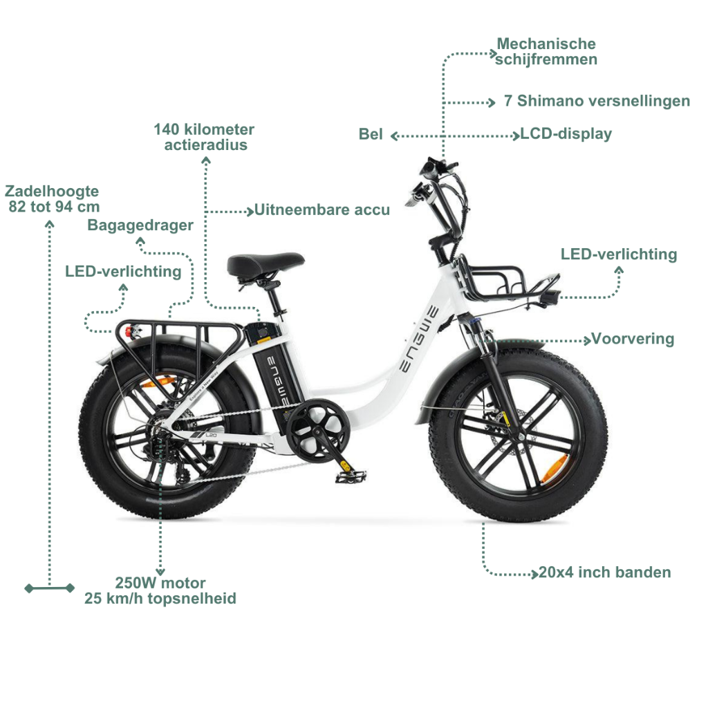 ENGWE L20 - Wit (incl. gratis voormand)