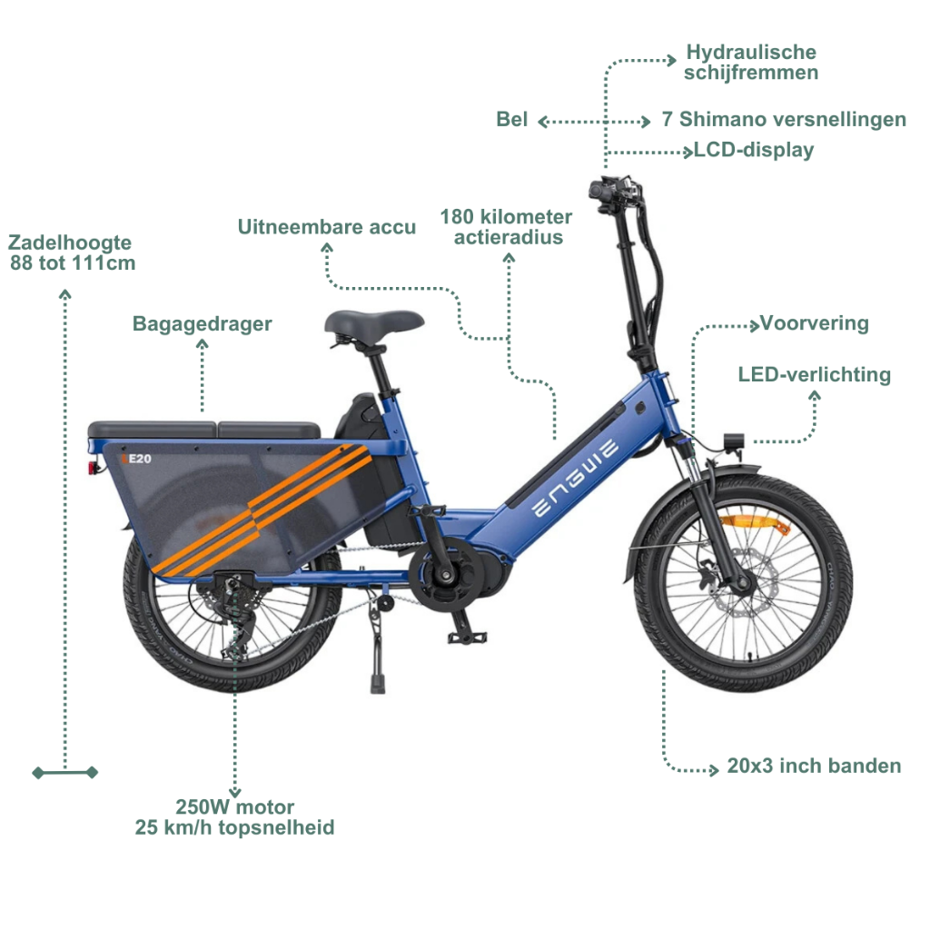 ENGWE LE20 - Blauw (enkele accu)